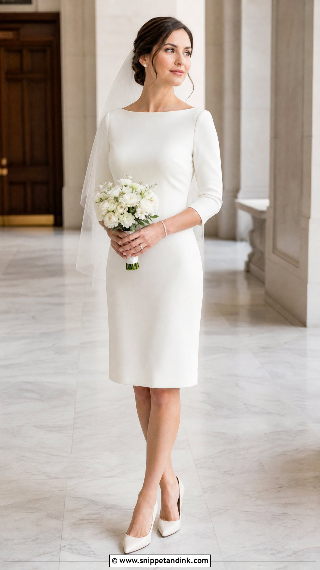 Boat Neck Shift Wedding Dress - Snippet and Ink - 20 Shift Wedding Dress Ideas