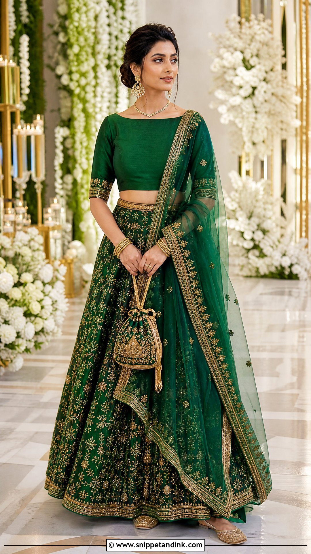 Boat Neck Silk Bridal Lehenga Blouse - Snippet and Ink - 20 Bridal Lengha Blouse Designs