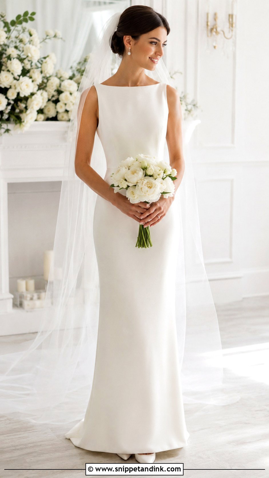 Boat Neck Wedding Dress - Snippet and Ink - 25 Classic Minimalist Wedding Dress Ideas
