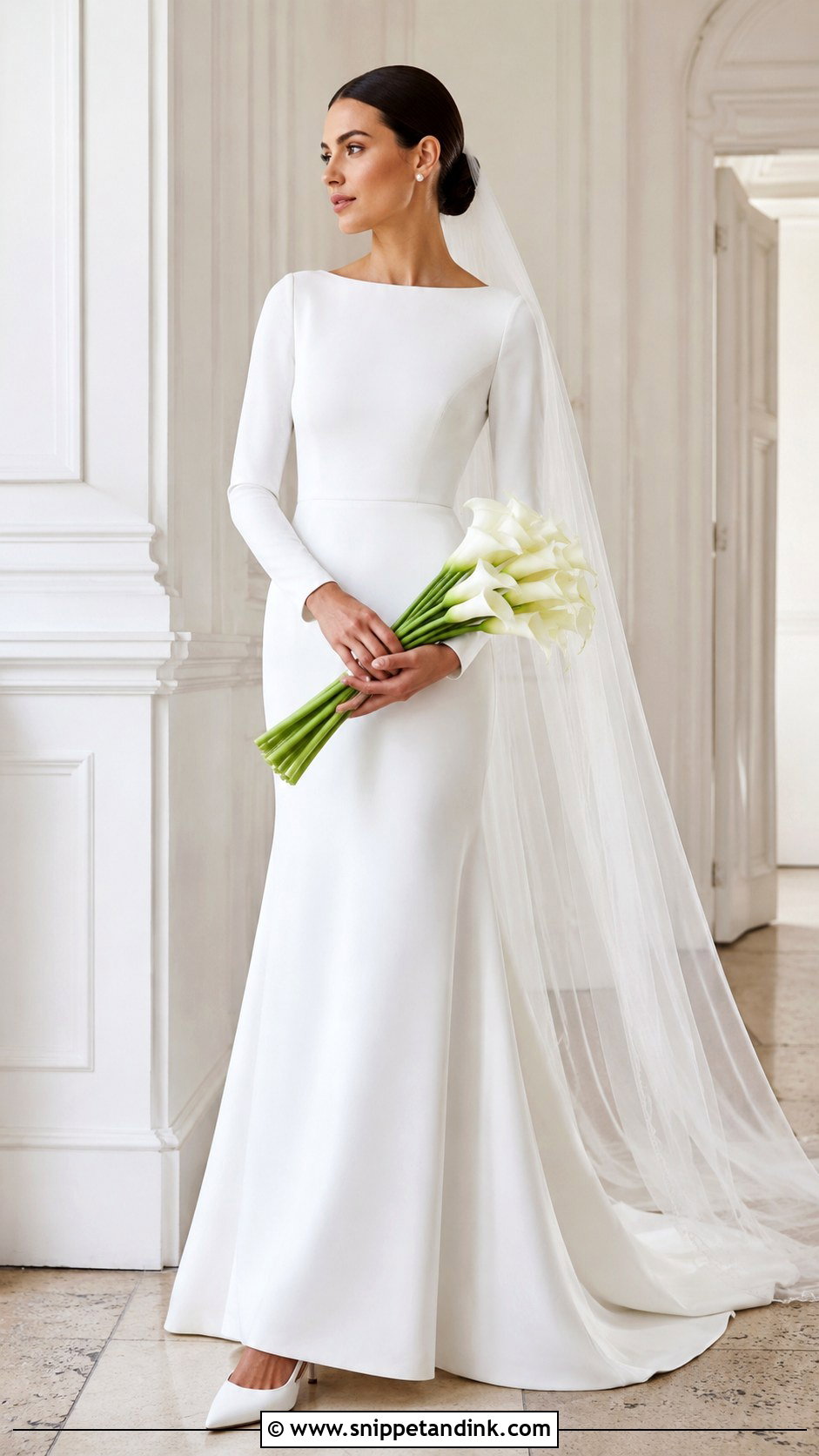 Boat Neck Wedding Dress - Snippet and Ink - 20 Elegant Plain Wedding Dress Ideas