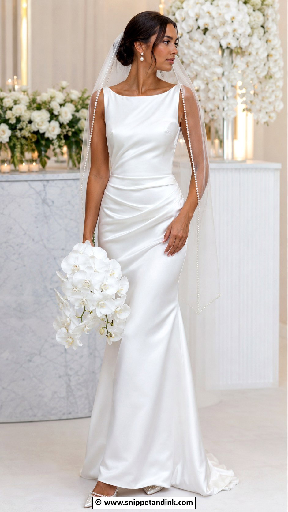 Boat Neck Wedding Dress With Pearls - Snippet and Ink - 30 Boat Neck Wedding Dress Ideas