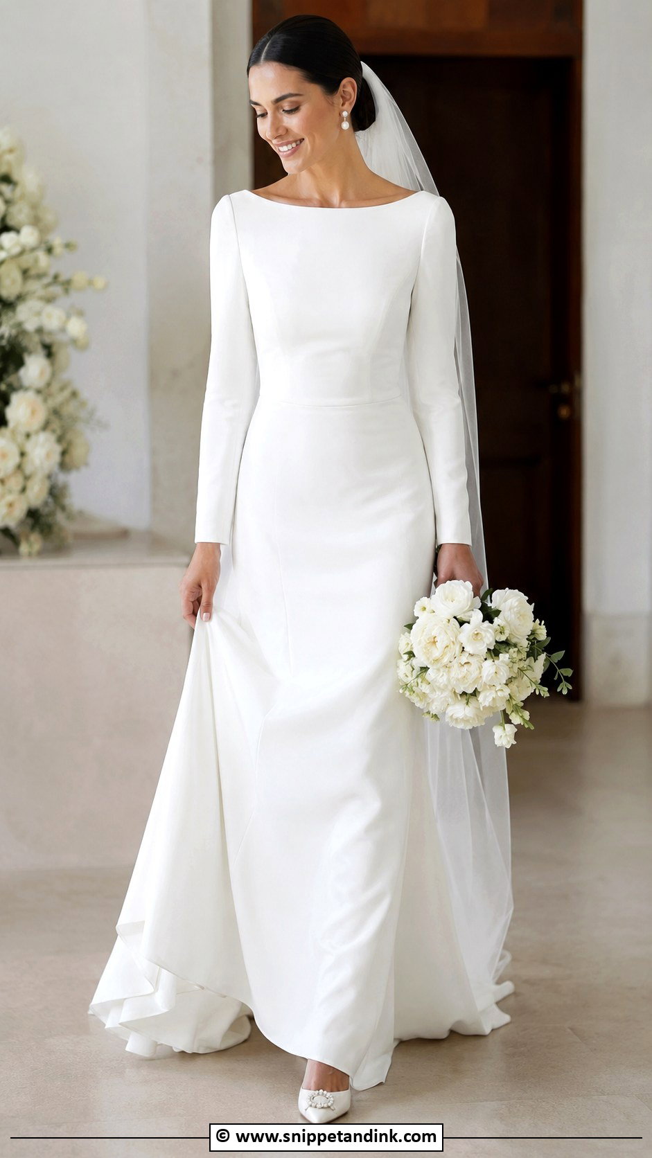 Boat Neck Wedding Dress - Snippet and Ink - 25 Elegant Modest Wedding Dresses