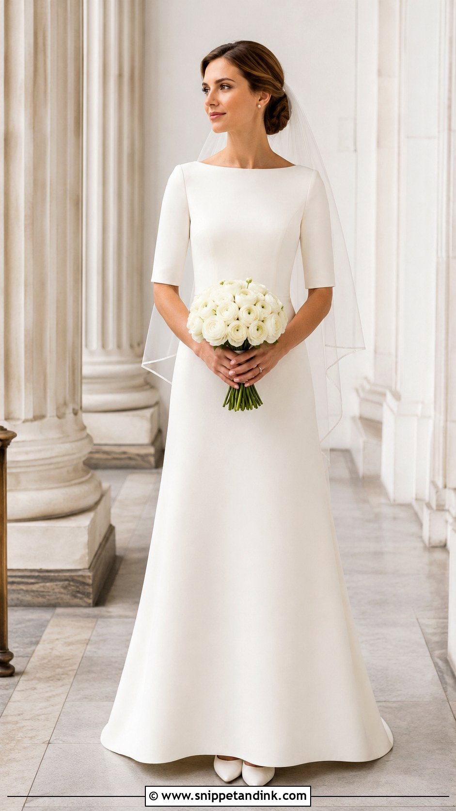 Boat Neck Wedding Gown - Snippet and Ink - 20 Elegant Simple Wedding Gowns