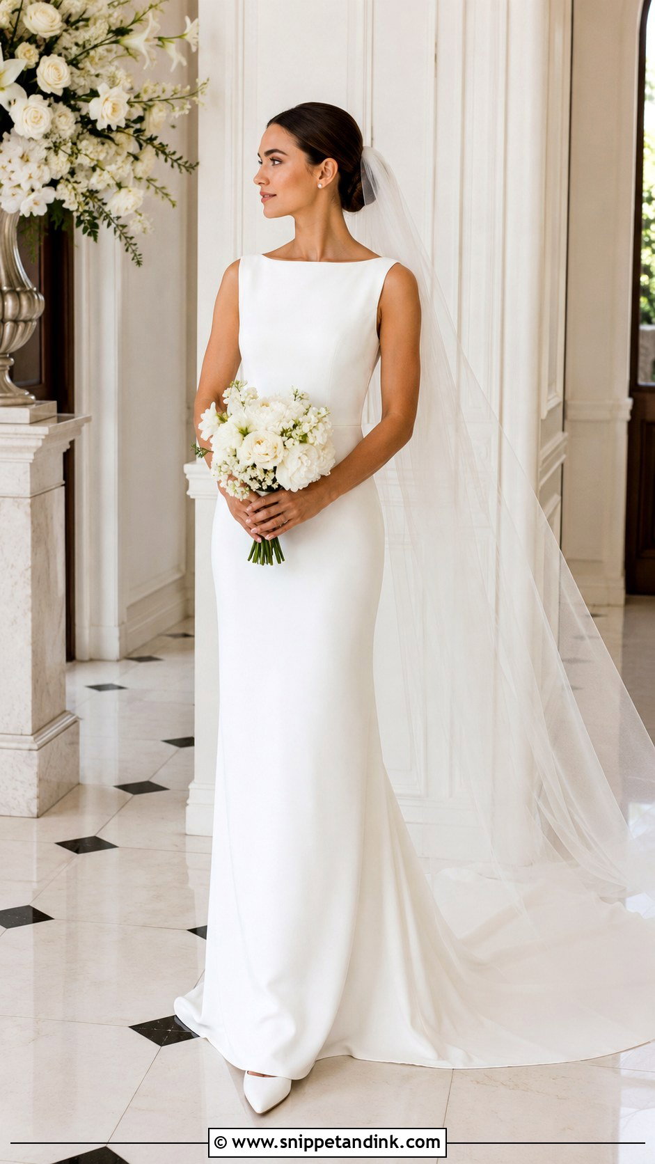 Boat Neck Wedding Gown - Snippet and Ink - 20 Classy Minimalist Wedding Gown Ideas