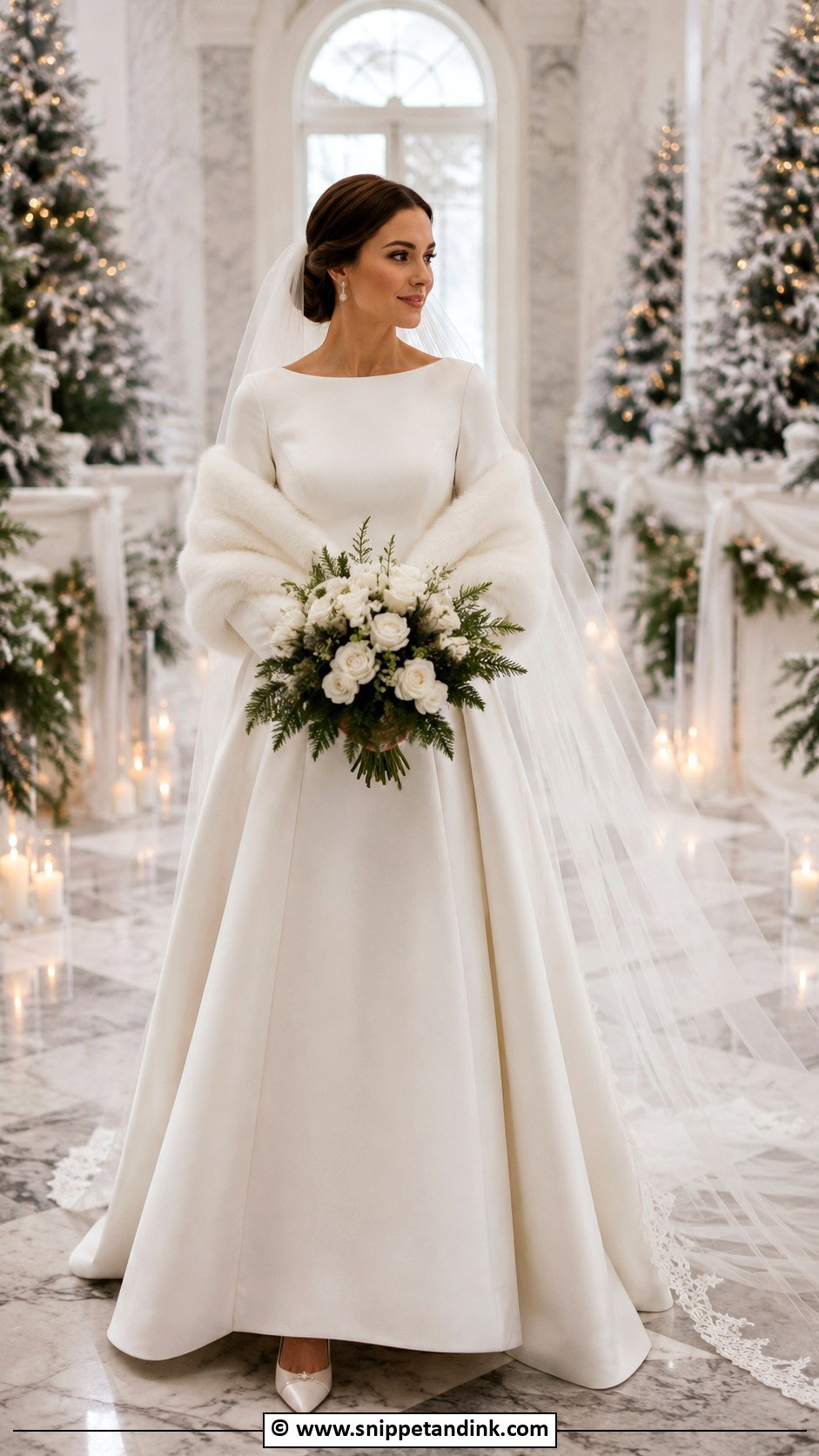 Boat Neck Winter Wedding Dress - Snippet and Ink - 30 Boat Neck Wedding Dress Ideas