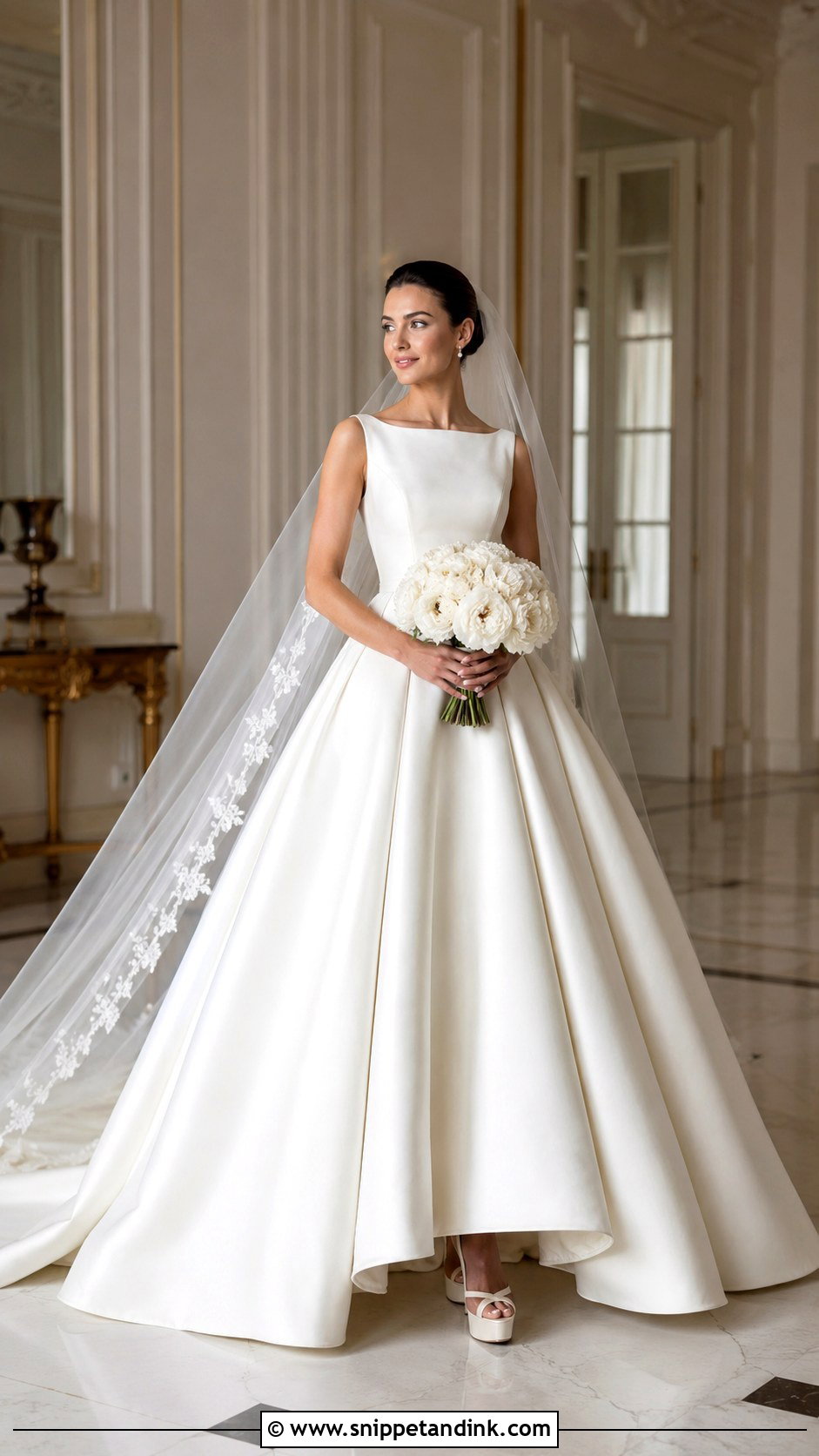Boatneck Ball Gown Wedding Dress - Snippet and Ink - 20 Boatneck Wedding Gown Ideas