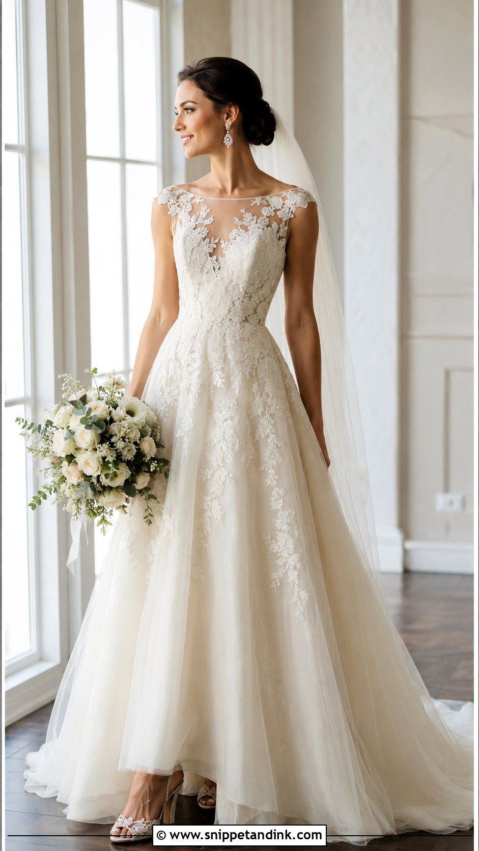 Boatneck Illusion Wedding Gown - Snippet and Ink - 20 Boatneck Wedding Gown Ideas