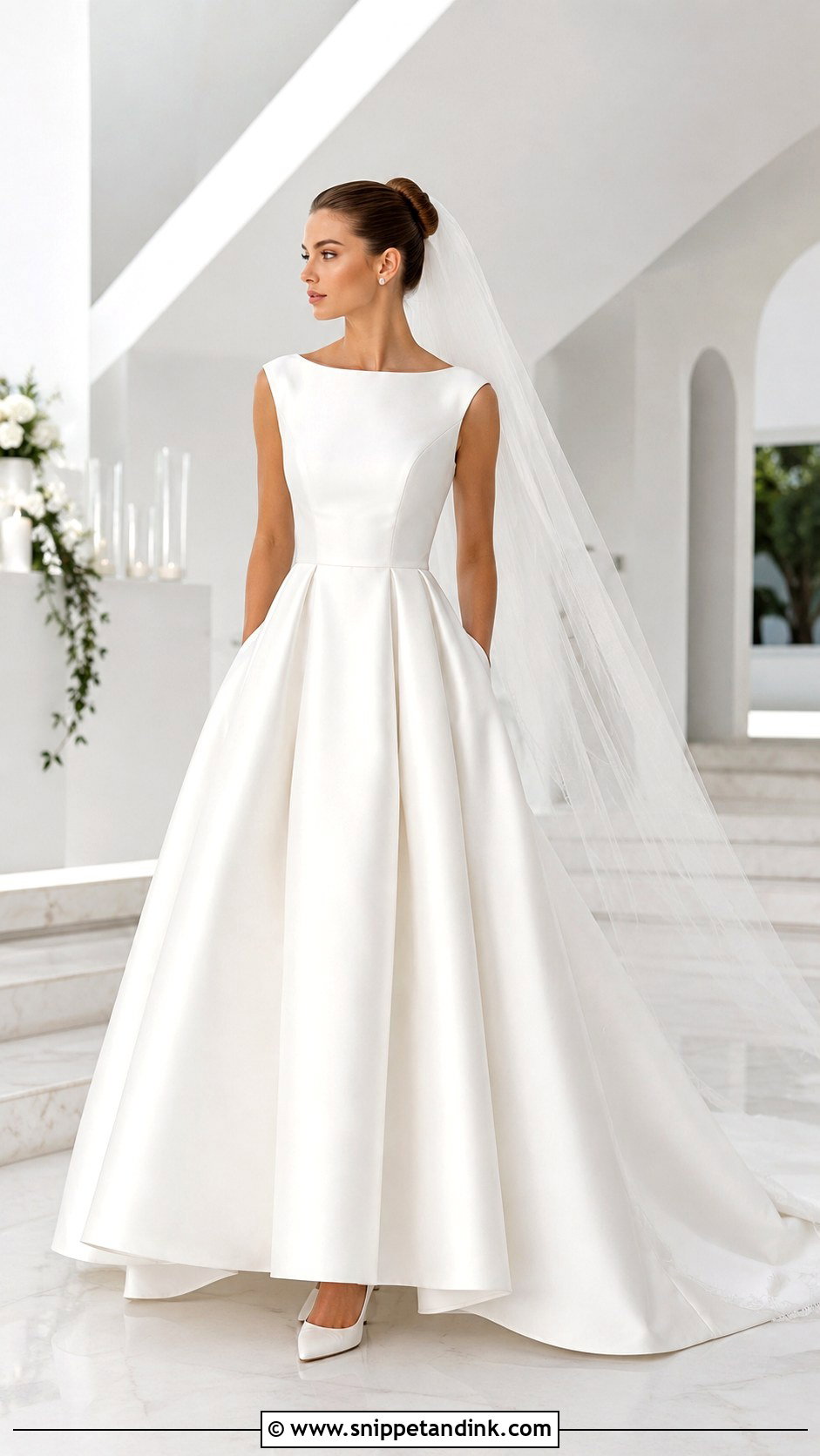 Boatneck Mikado Wedding Gown - Snippet and Ink - 20 Boatneck Wedding Gown Ideas
