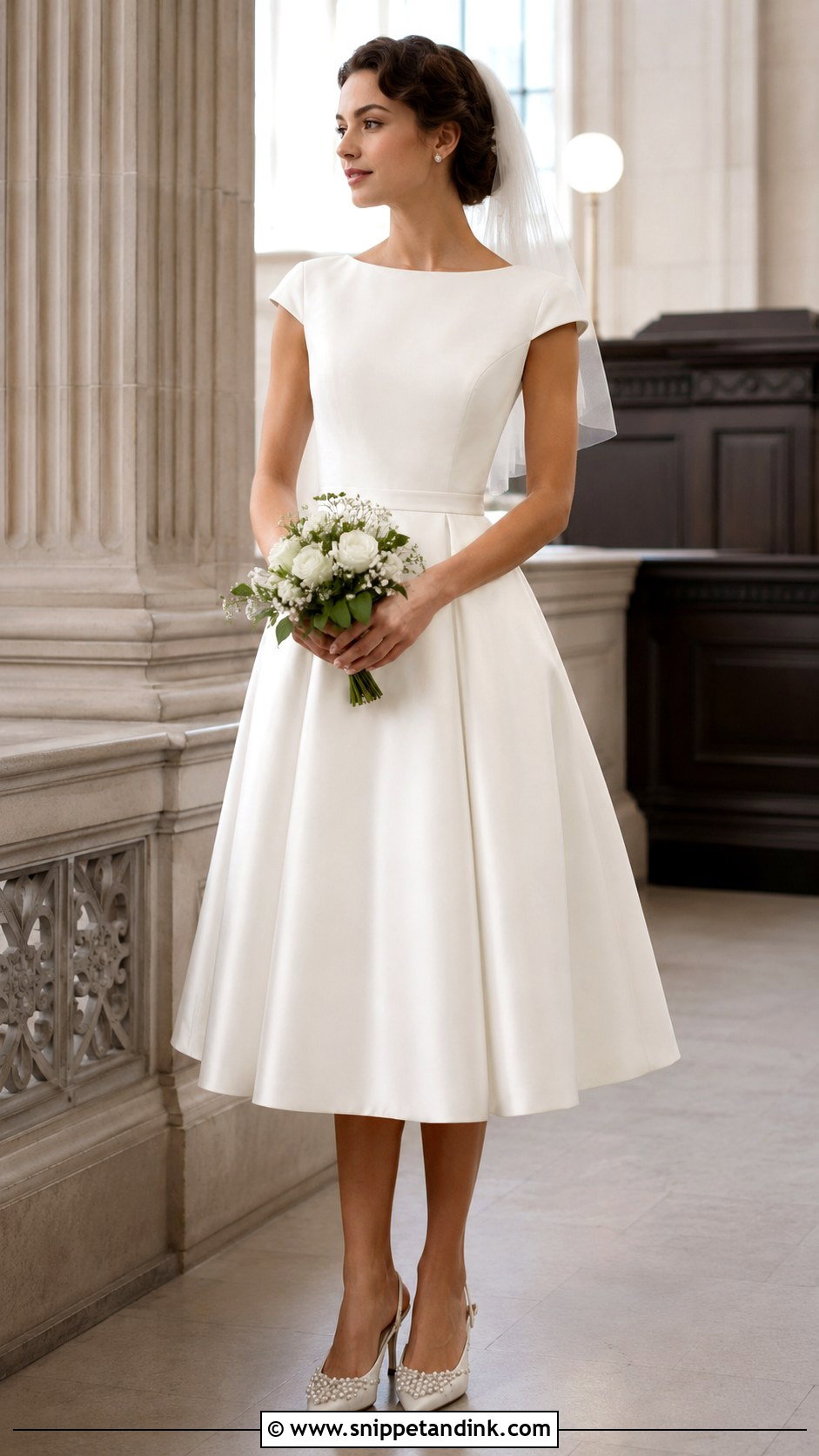 Boatneck Tea Length Wedding Gown - Snippet and Ink - 20 Boatneck Wedding Gown Ideas
