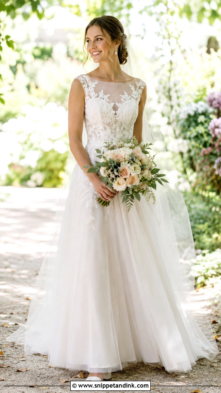 Boatneck Tulle Wedding Gown - Snippet and Ink - 20 Boatneck Wedding Gown Ideas