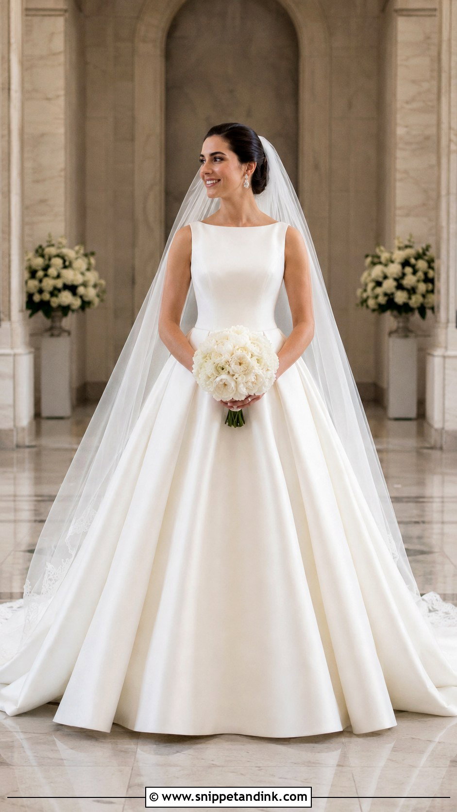 Boatneck Wedding Gown With Basque Waist - Snippet and Ink - 20 Boatneck Wedding Gown Ideas