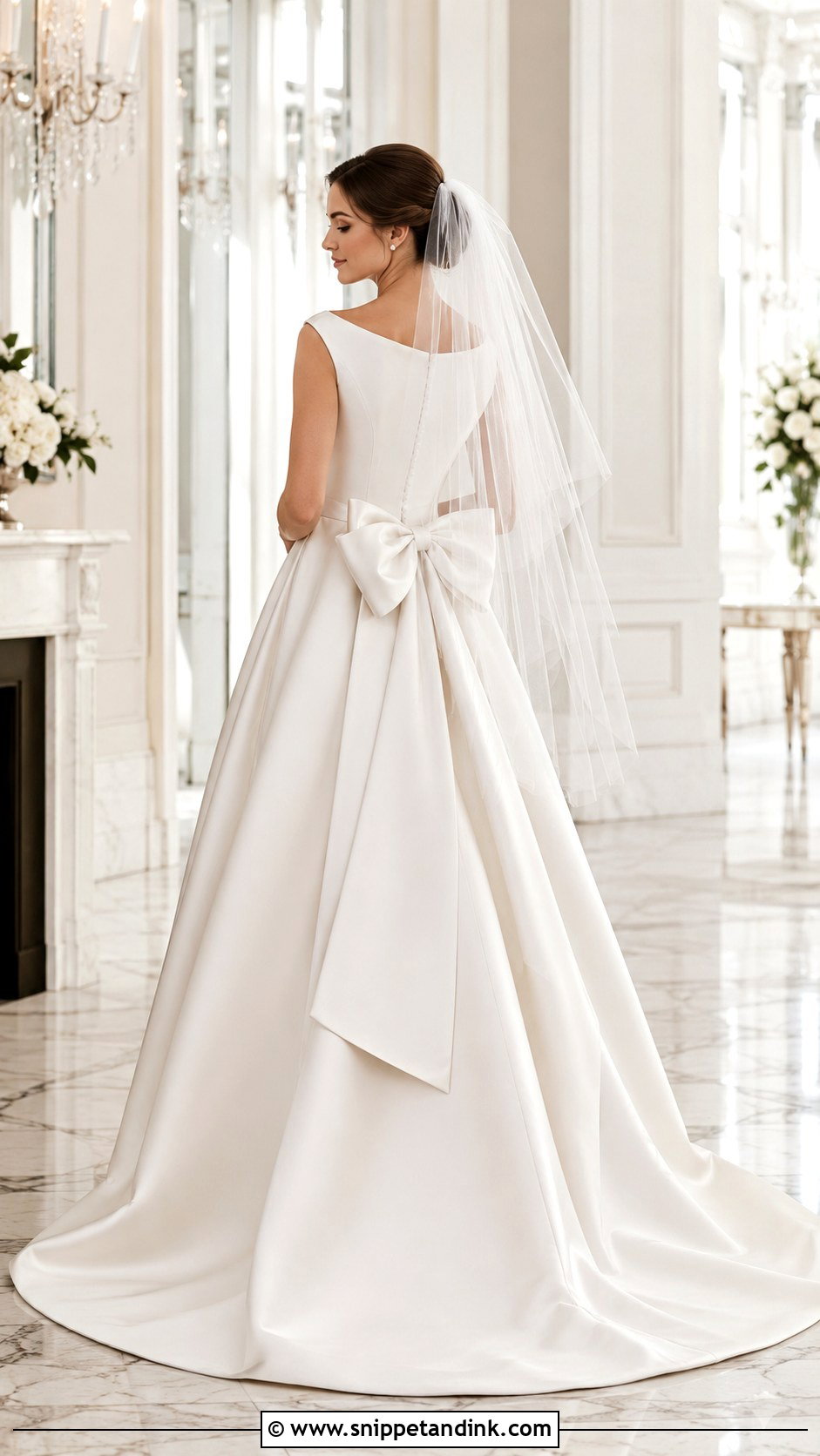 Boatneck Wedding Gown With Bow Back - Snippet and Ink - 20 Boatneck Wedding Gown Ideas