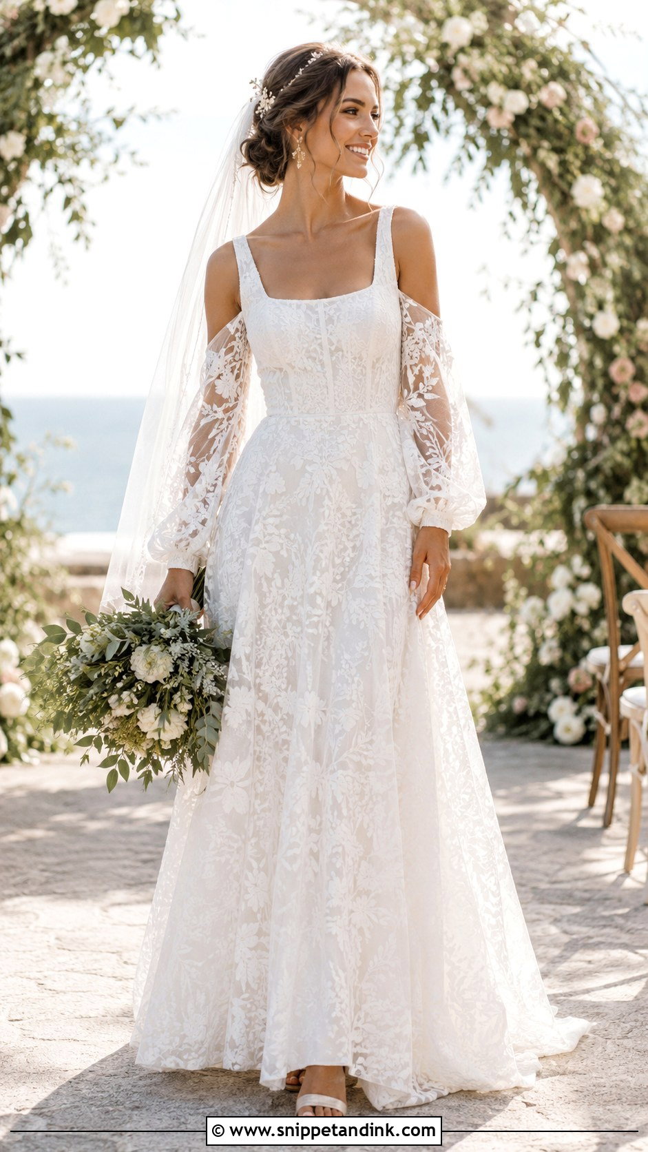 Boheme Wedding Dress With Detachable Sleeves - Snippet and Ink - 20 Weeding Dress Boheme Ideas