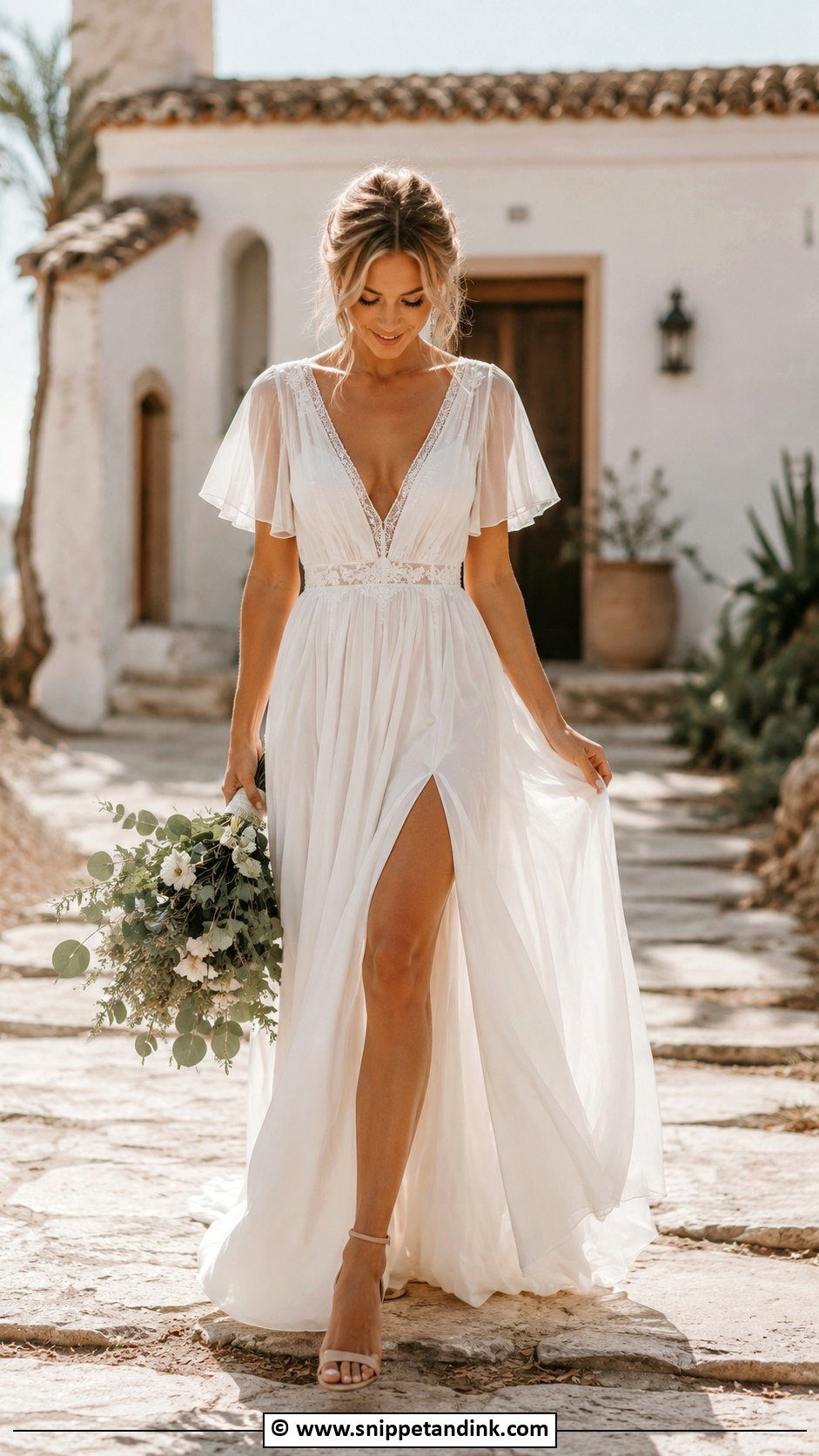 Bohemian Wedding Dress With Slit - Snippet and Ink - 25 Bohemian Wedding Dresses