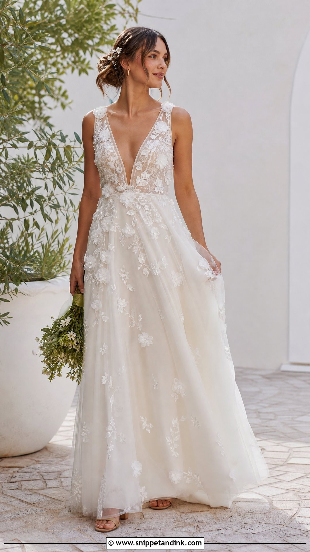 Boho 3D Floral Wedding Dress - Snippet and Ink - 20 Wedding Dresses 3d Flowers