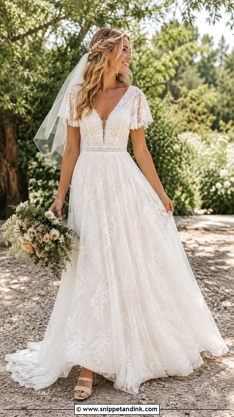Boho A Line Bridal Gown - Snippet and Ink - 25 A Line Bridal Gowns