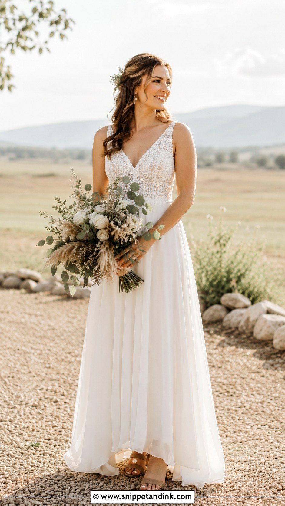 Boho A Line Wedding Dress - Snippet and Ink - 25 Boho Romantic Wedding Dress Ideas