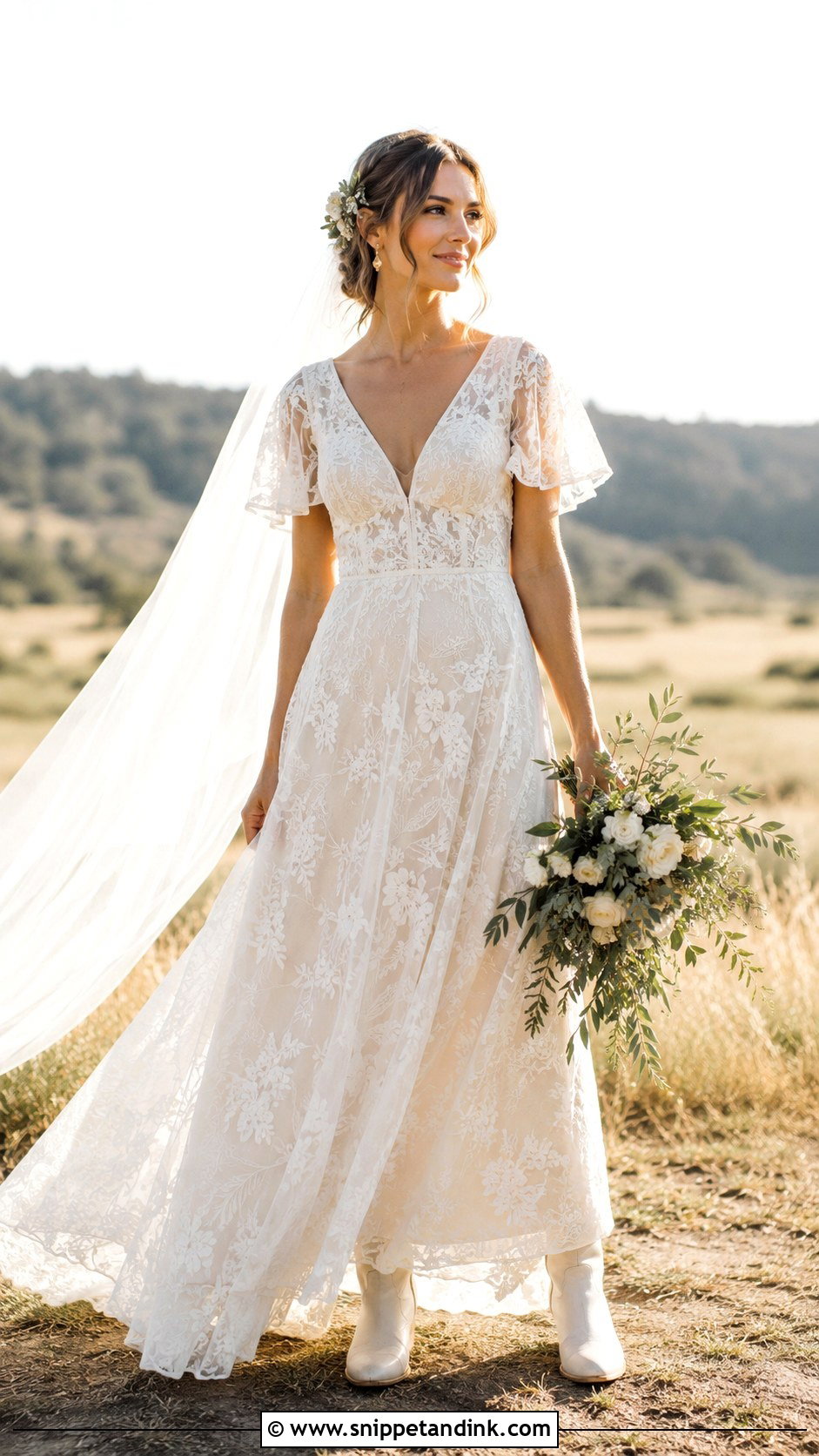 Boho A Line Wedding Dress - Snippet and Ink - 20 A Frame Wedding Dresses