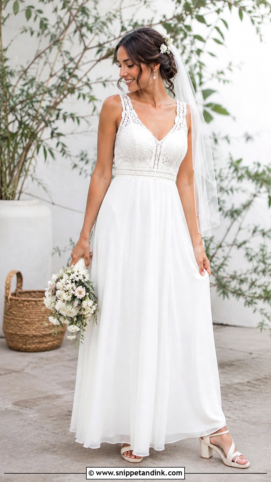 Boho A Line Wedding Dress With Crochet Lace Straps - Snippet and Ink - 20 A Line Wedding Dress with Straps Ideas