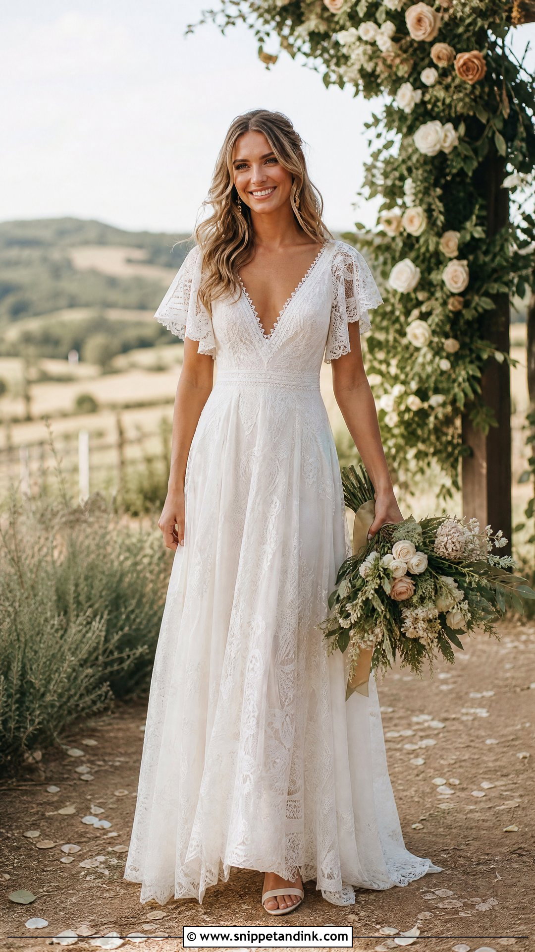 Boho A Line Wedding Gown - Snippet and Ink - 25 A Line Wedding Gown Ideas