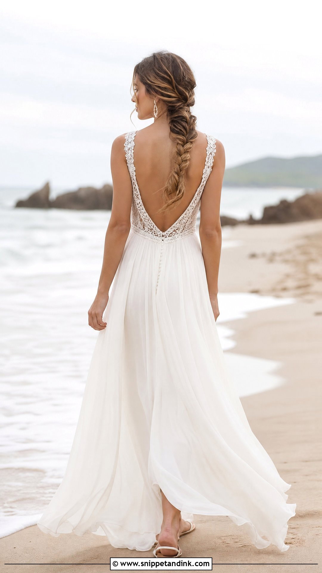 Boho Beach Wedding Dress With Open Back - Snippet and Ink - 25 Beach Wedding Dress Boho Ideas