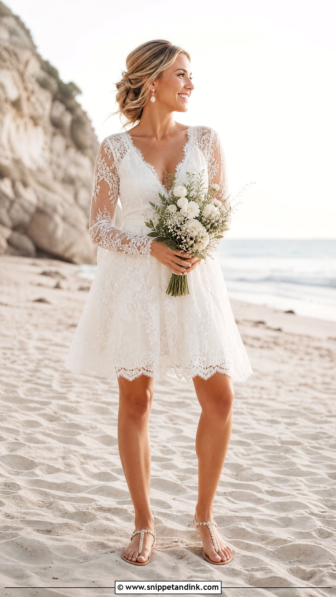 Boho Beach Wedding Dress With Short Hem - Snippet and Ink - 25 Beach Wedding Dress Boho Ideas