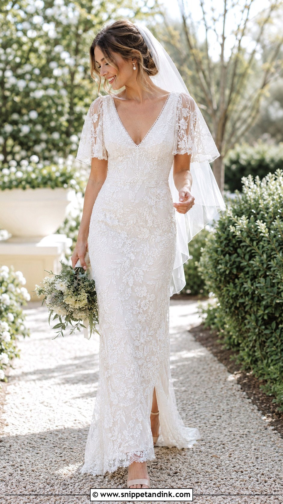 Boho Beaded Lace Wedding Dress - Snippet and Ink - 20 Beaded Lace Wedding Dress Ideas