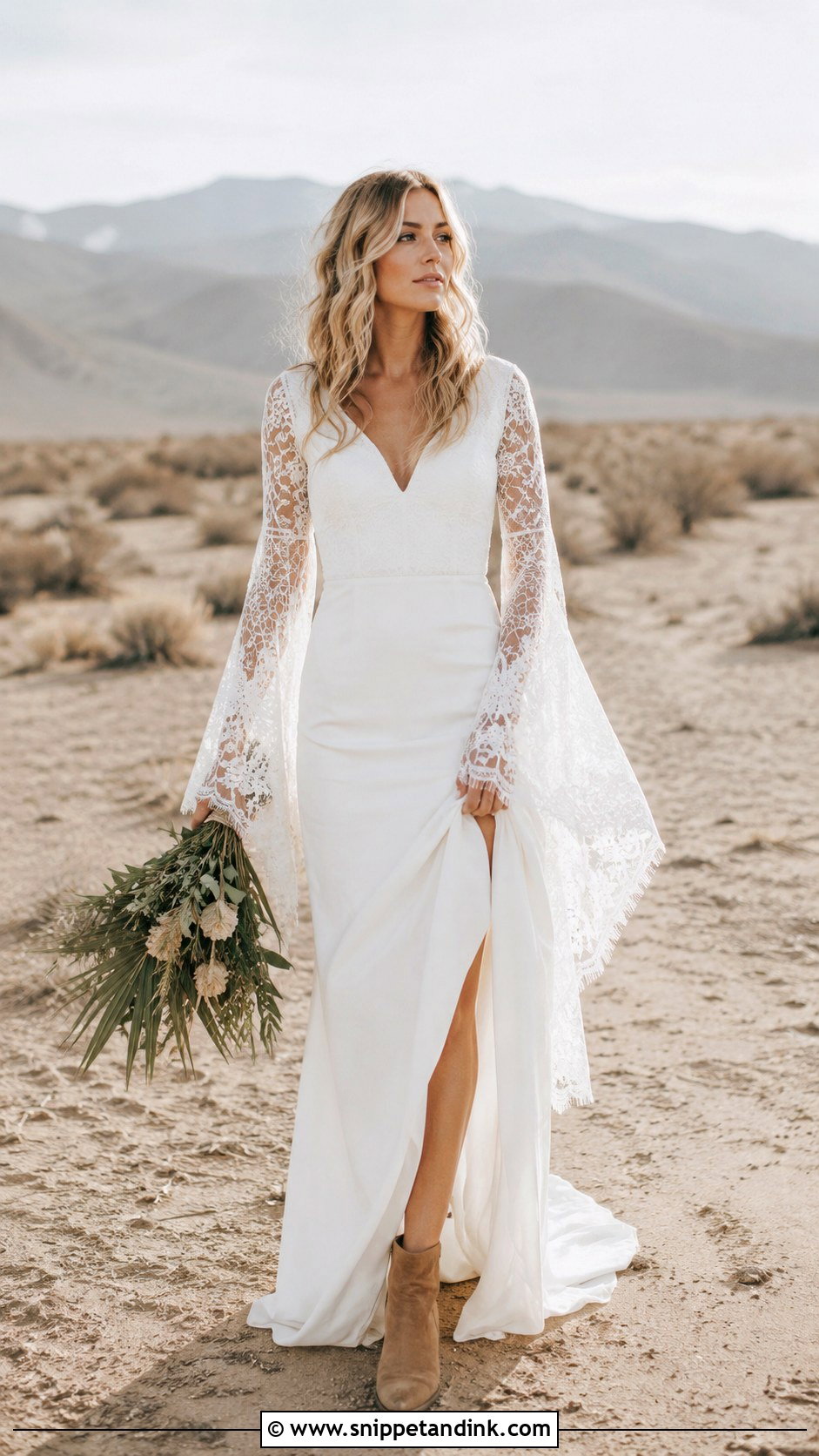 Boho Bell Sleeve Wedding Dress - Snippet and Ink - 25 Boho Bride Dress Ideas