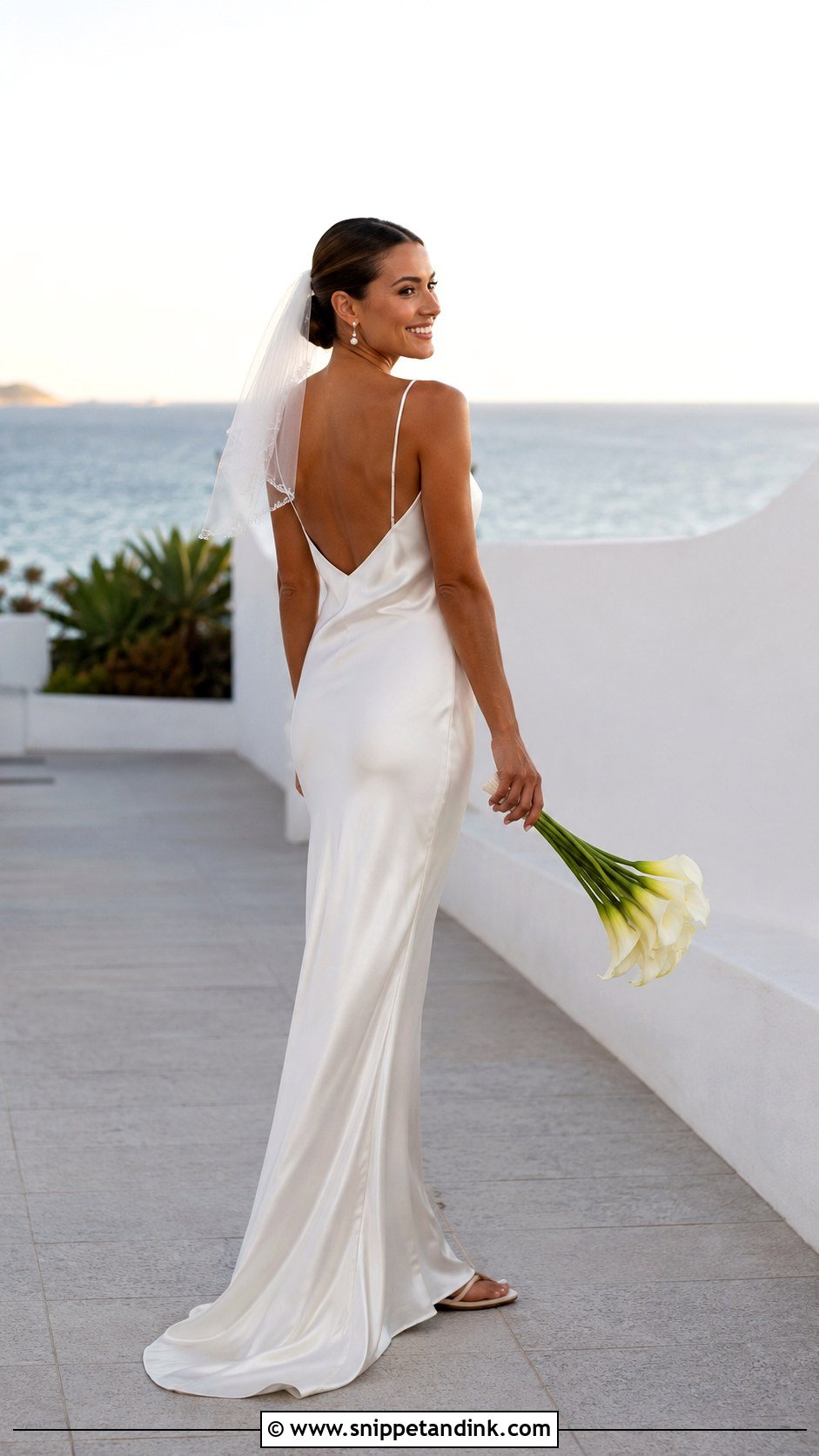 Boho Bias Cut Satin Beach Wedding Dress - Snippet and Ink - 20 Boho Simple Beach Wedding Dress Ideas