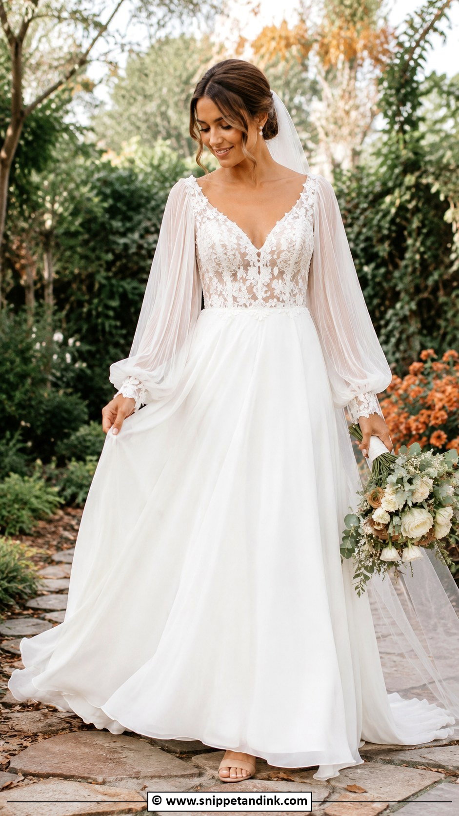 Boho Bridal Dress With Bishop Sleeves - Snippet and Ink - 30 Boho Bridal Dress Ideas