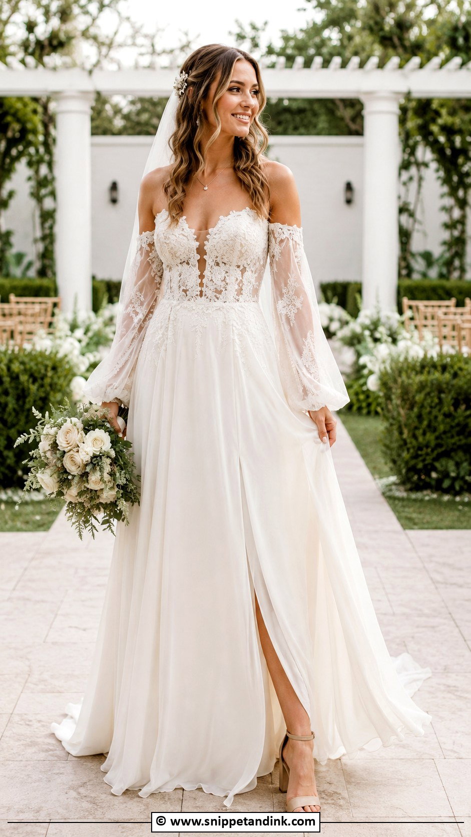 Boho Bridal Dress With Detachable Sleeves - Snippet and Ink - 30 Boho Bridal Dress Ideas