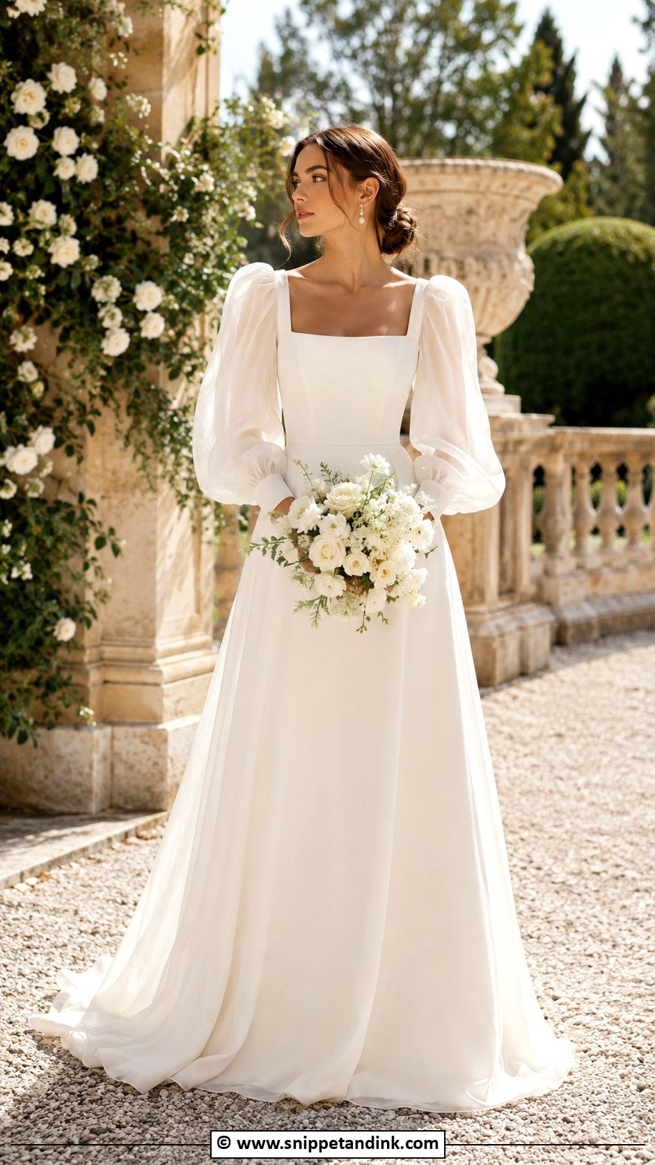 Boho Bridal Dress With Puff Sleeves - Snippet and Ink - 30 Boho Bridal Dress Ideas
