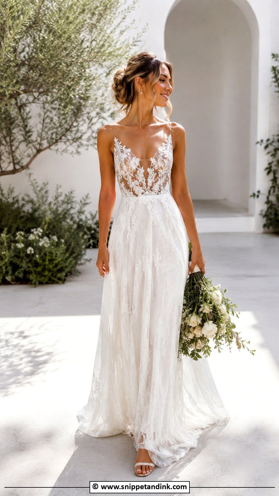 Boho Bridal Dress With Sheer Bodice - Snippet and Ink - 30 Boho Bridal Dress Ideas