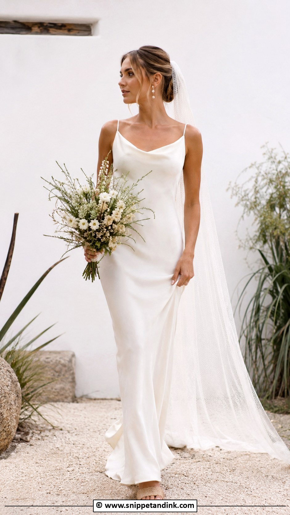 Boho Bridal Dress With Simple Minimal Look - Snippet and Ink - 30 Boho Bridal Dress Ideas