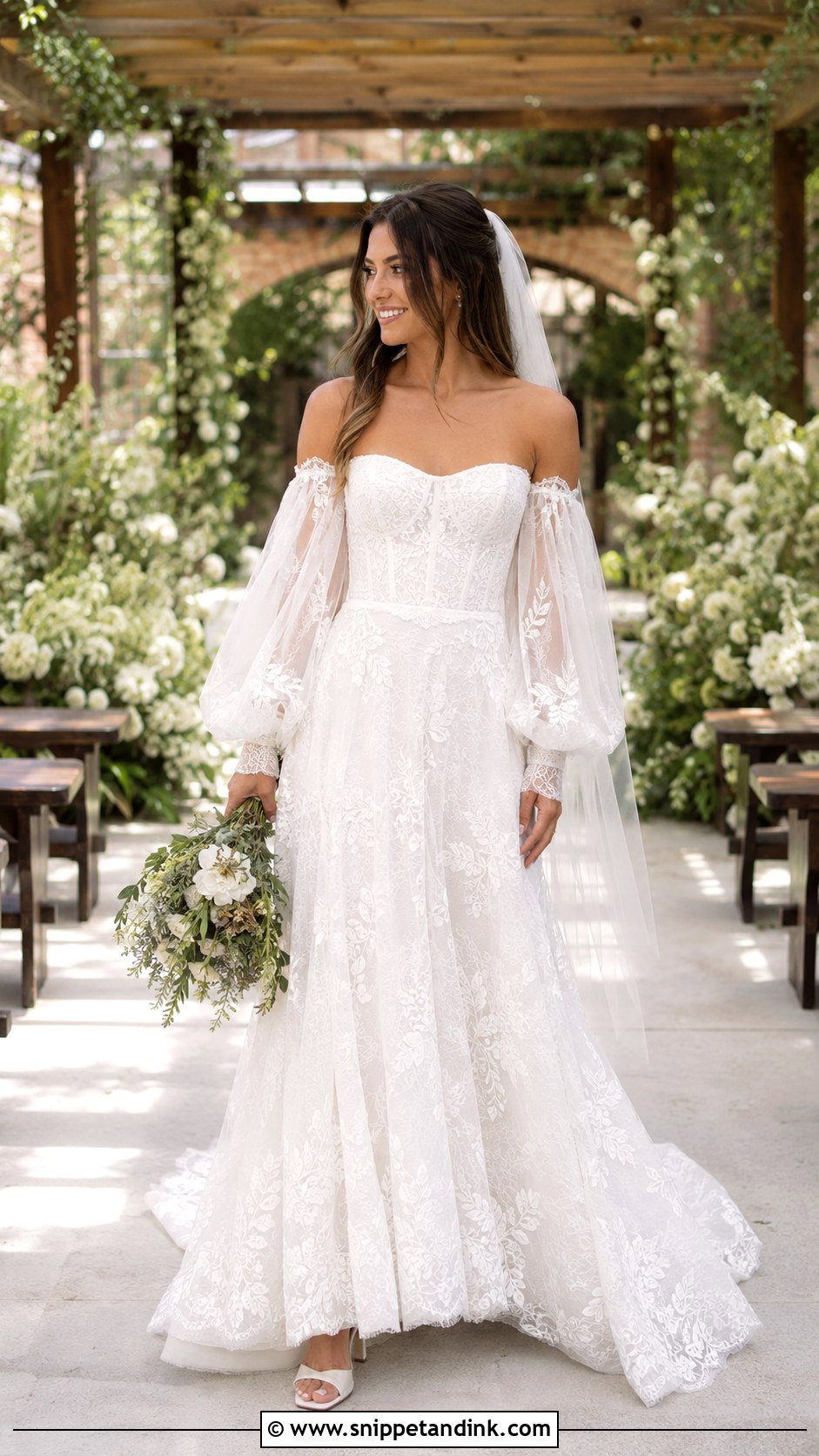 Boho Bridal Gown With Detachable Sleeves - Snippet and Ink - 20 Boho Bridal Gowns