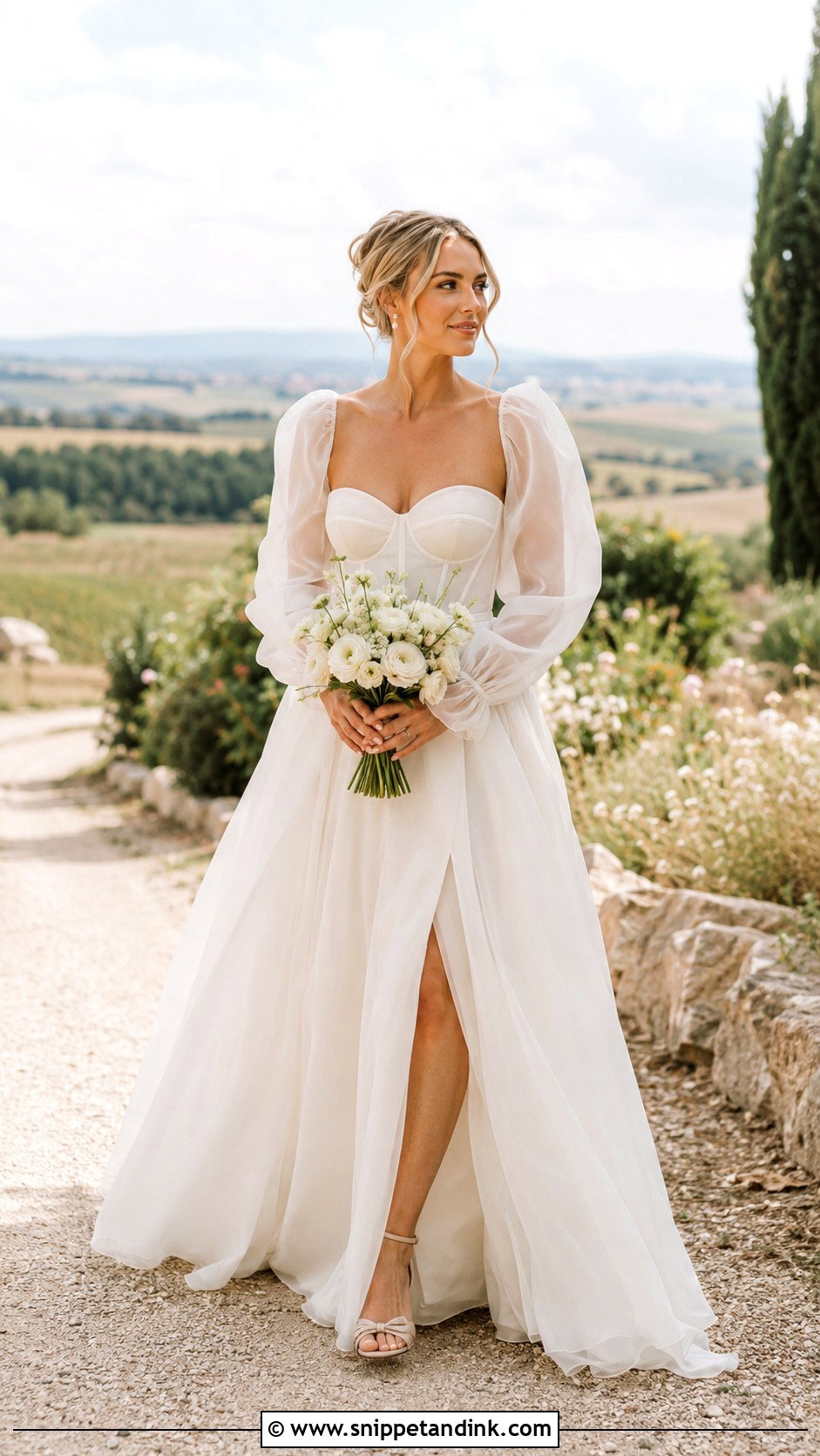 Boho Bridal Gown With Puff Sleeves - Snippet and Ink - 20 Boho Bridal Gowns