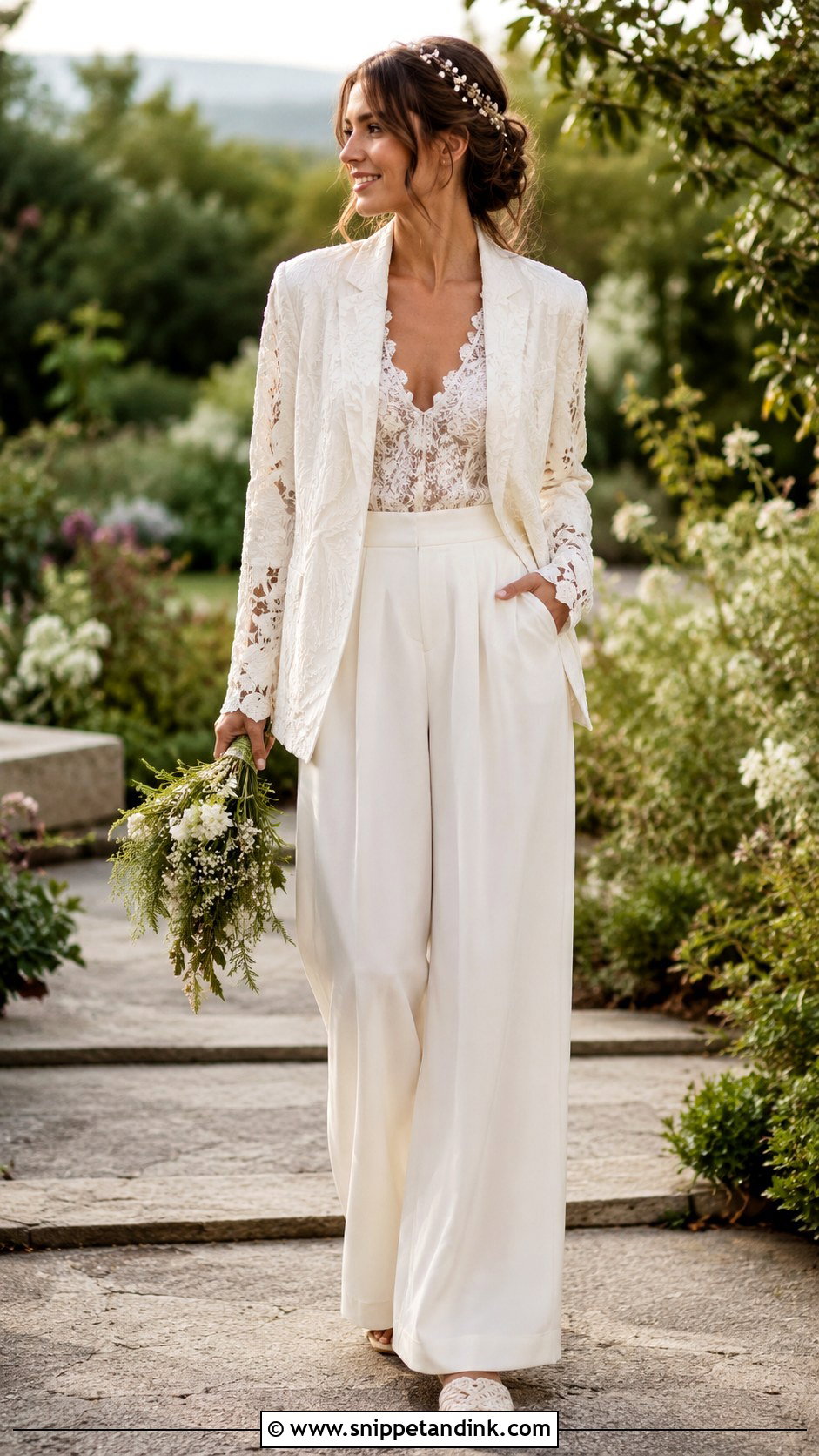 Boho Bridal Pantsuit - Snippet and Ink - 25 Bridal Pantsuit Ideas