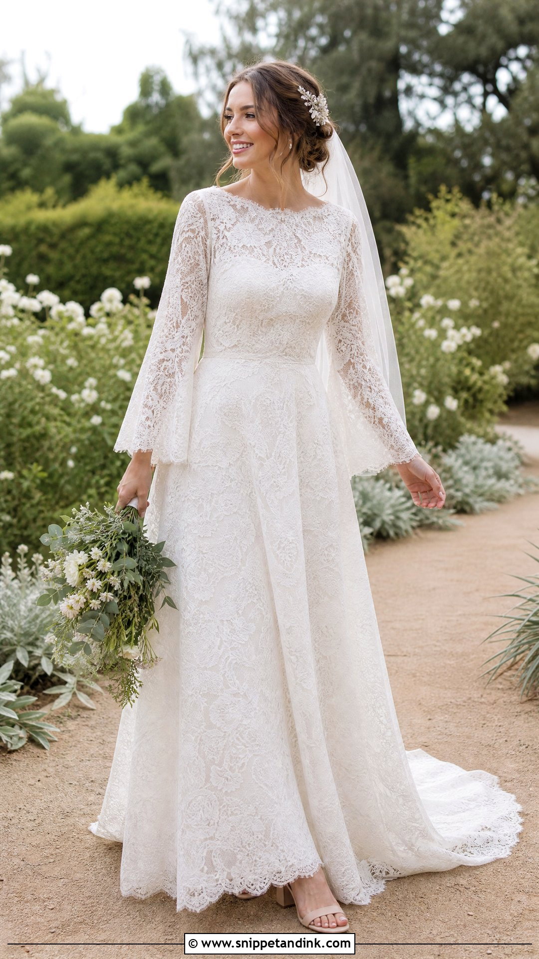 Boho Bridal Skirt With Bell Sleeve Top - Snippet and Ink - 20 Bridal Skirt Ideas