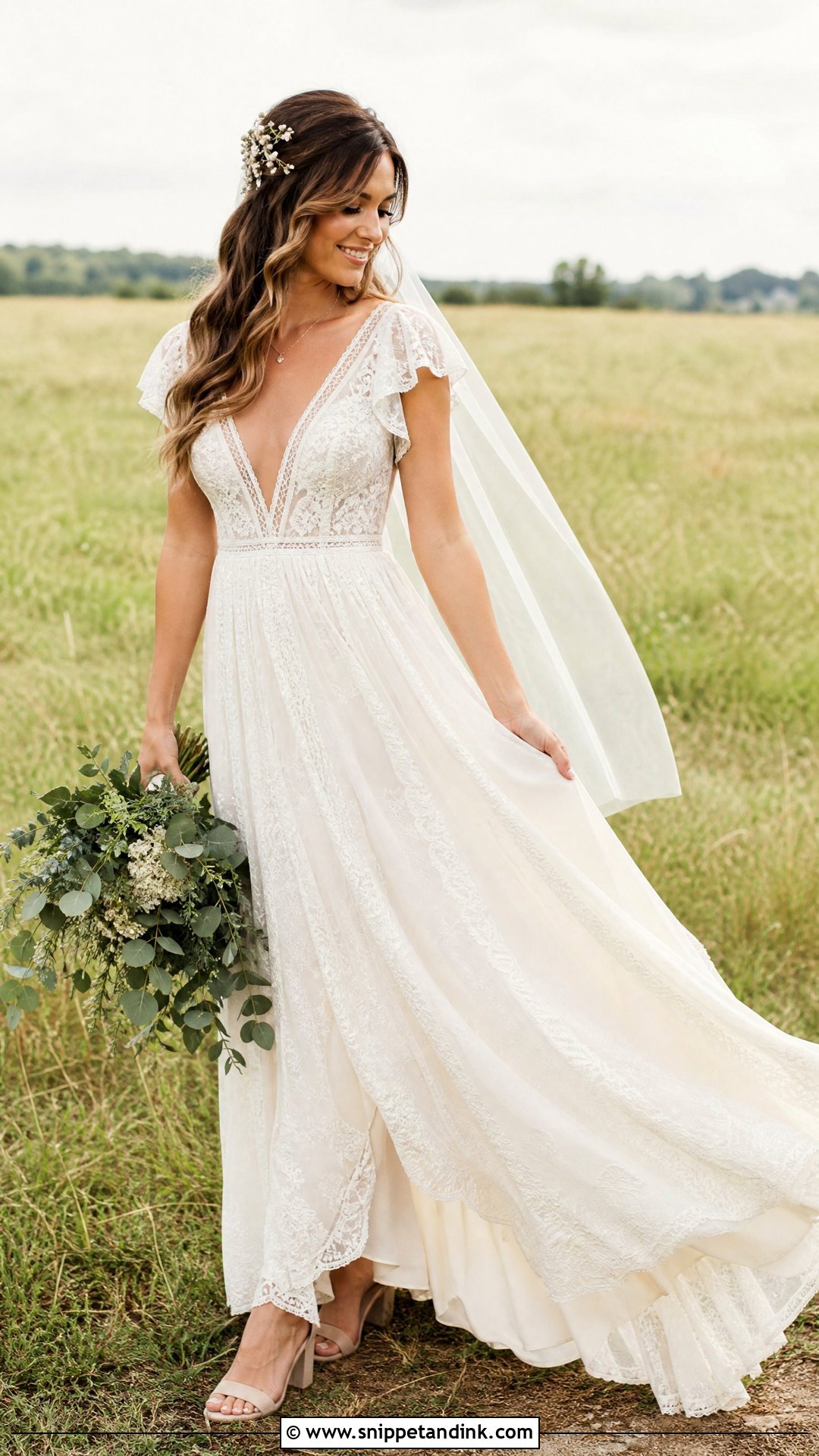 Boho Cap Sleeve Wedding Dress - Snippet and Ink - 20 Wedding Dress Cap Sleeves