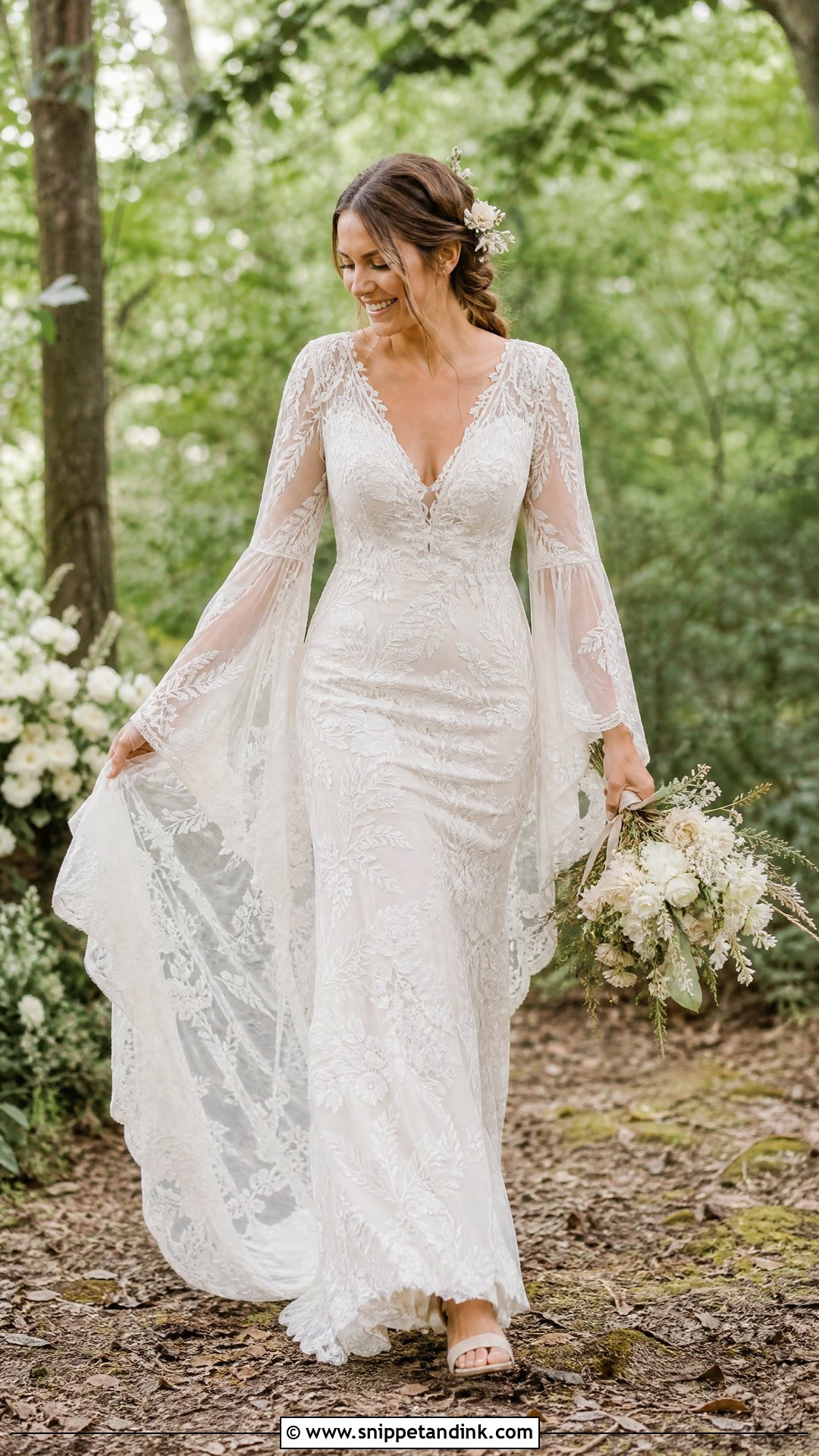 Boho Champagne Wedding Dress - Snippet and Ink - 25 Champagne Wedding Dresses
