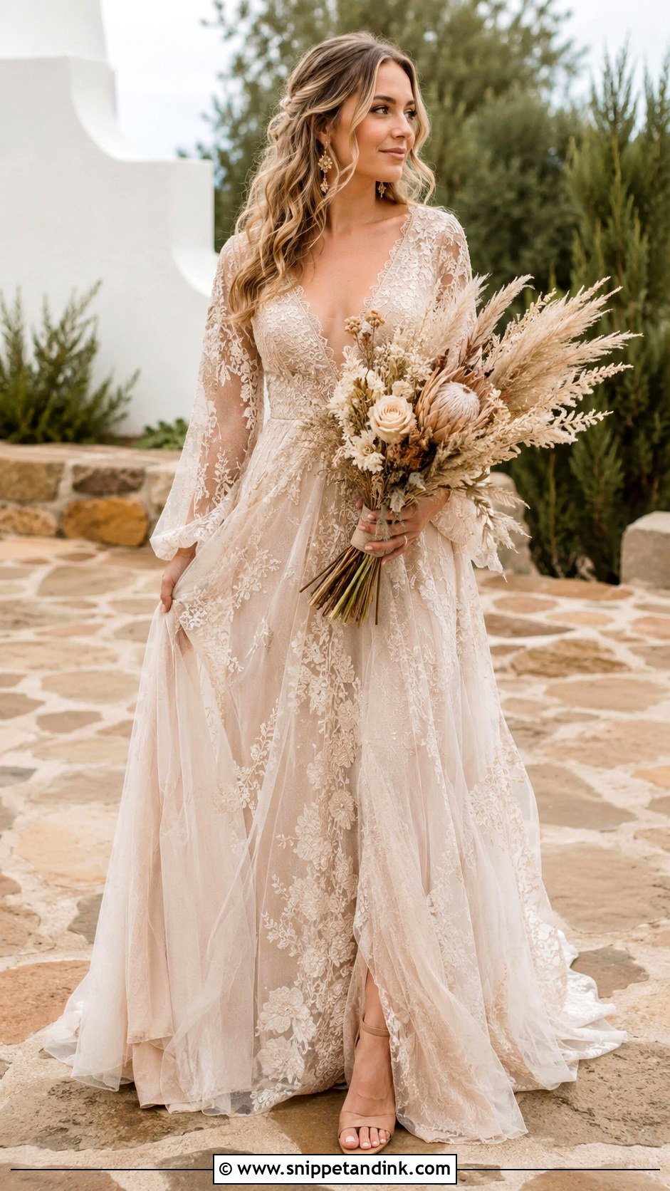 Boho Champagne Wedding Dress - Snippet and Ink - 25 Boho Bride Dress Ideas