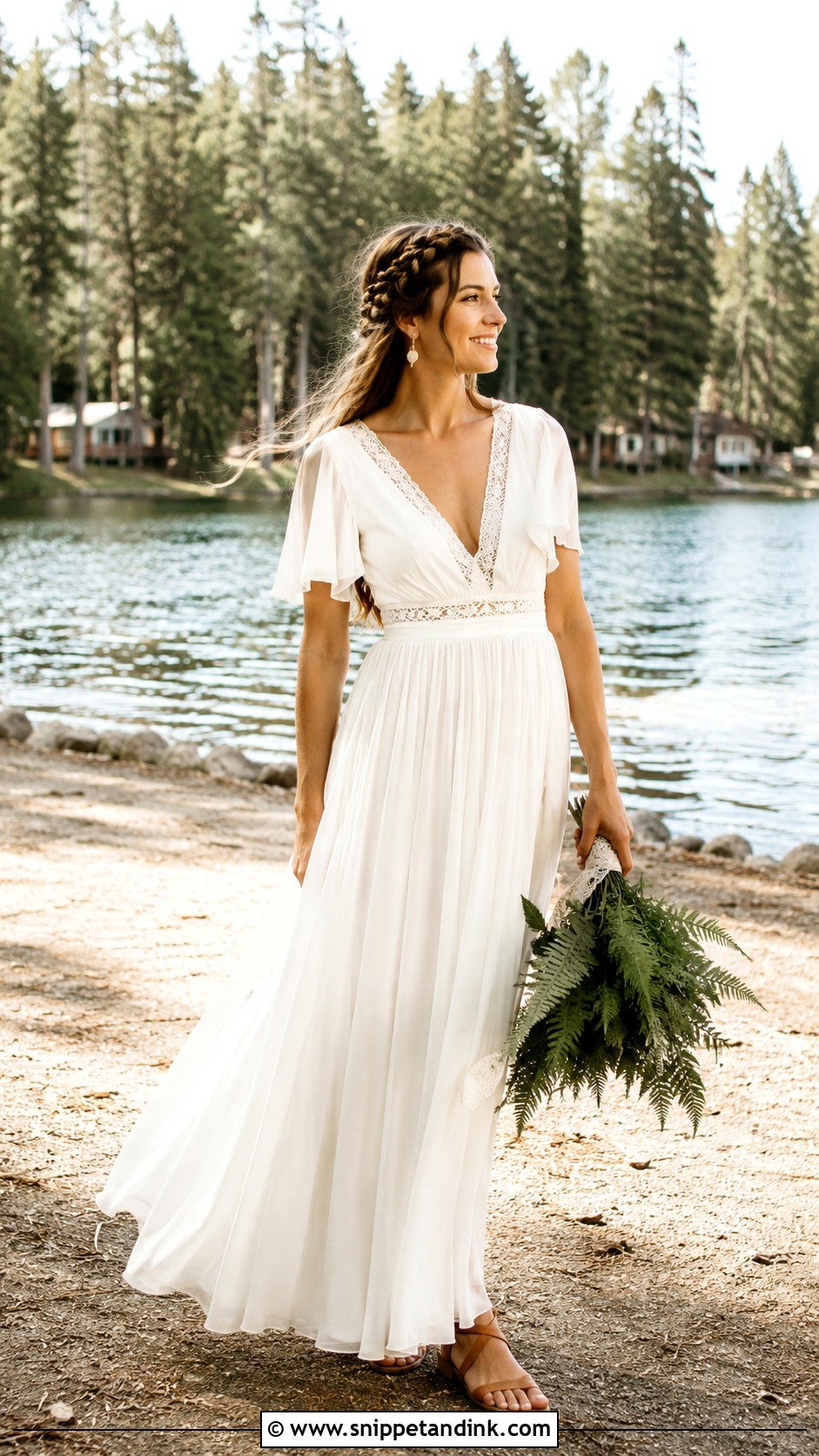 Boho Chiffon Camp Wedding Dress - Snippet and Ink - 20 Camp Wedding Dress Ideas