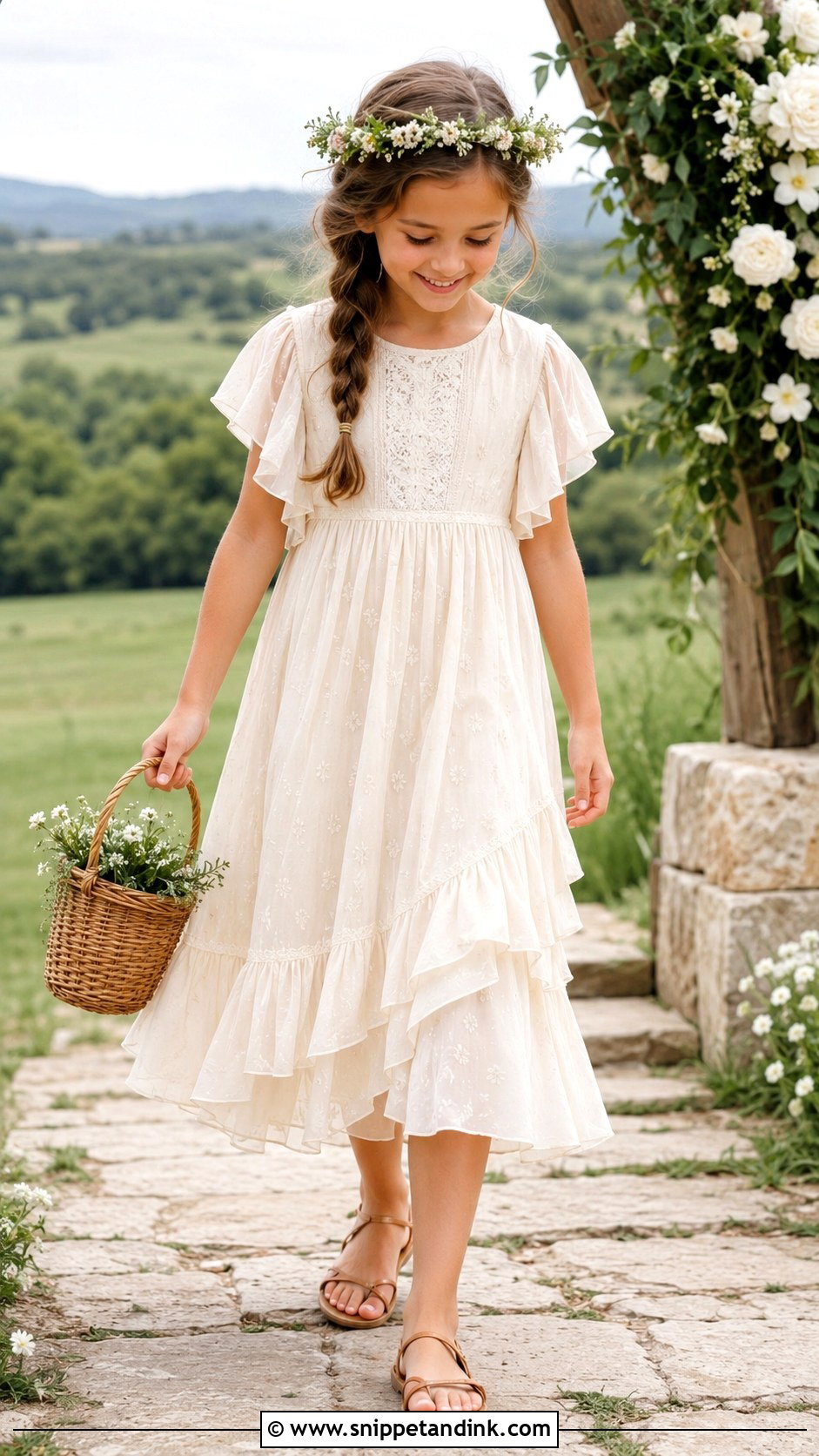 Boho Chiffon Girl Wedding Dress - Snippet and Ink - 20 Drees Design for Girl Wedding Ideas