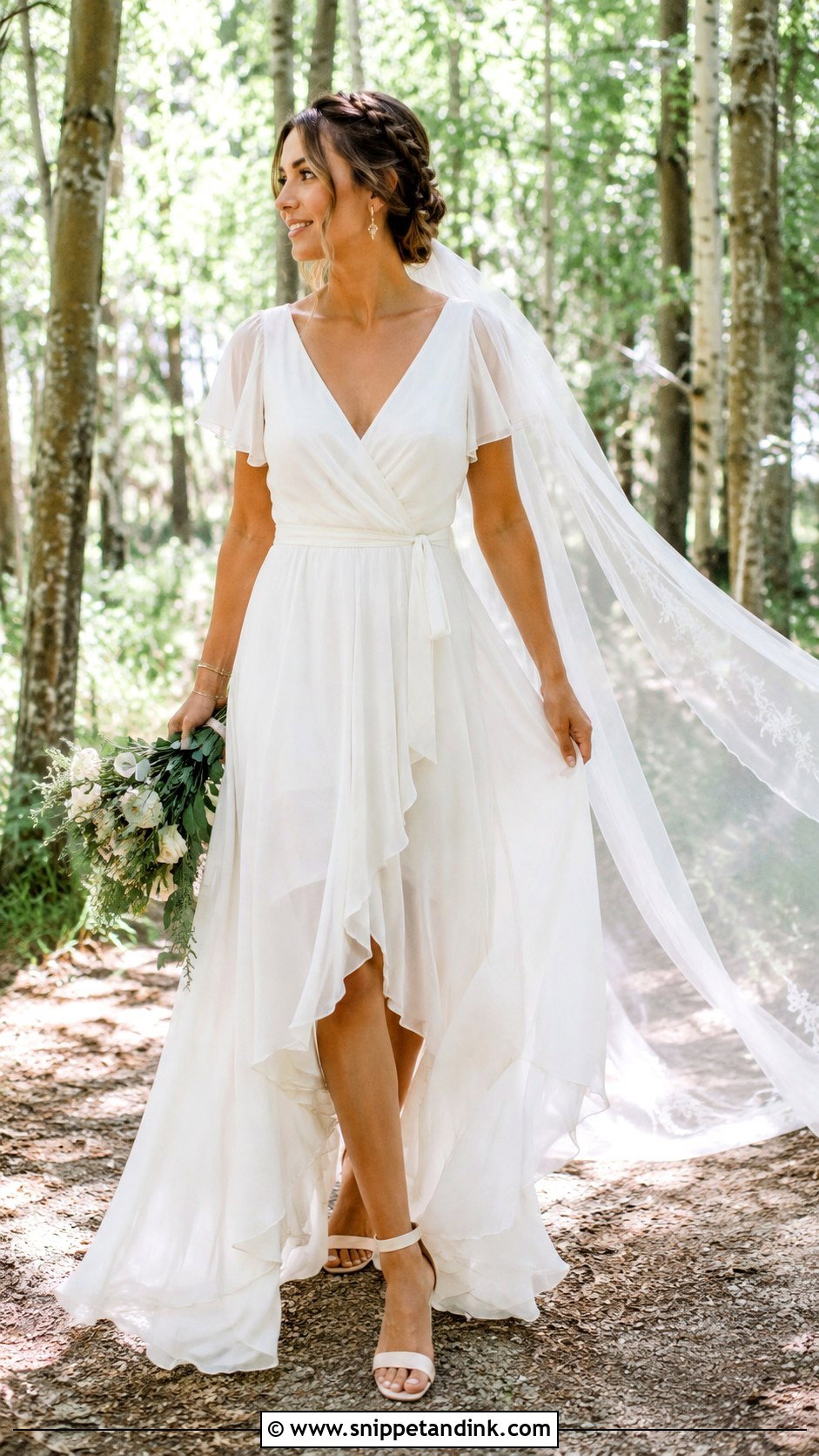Boho Chiffon Hi Lo Wedding Dress - Snippet and Ink - 20 Hi Lo Wedding Dress Ideas