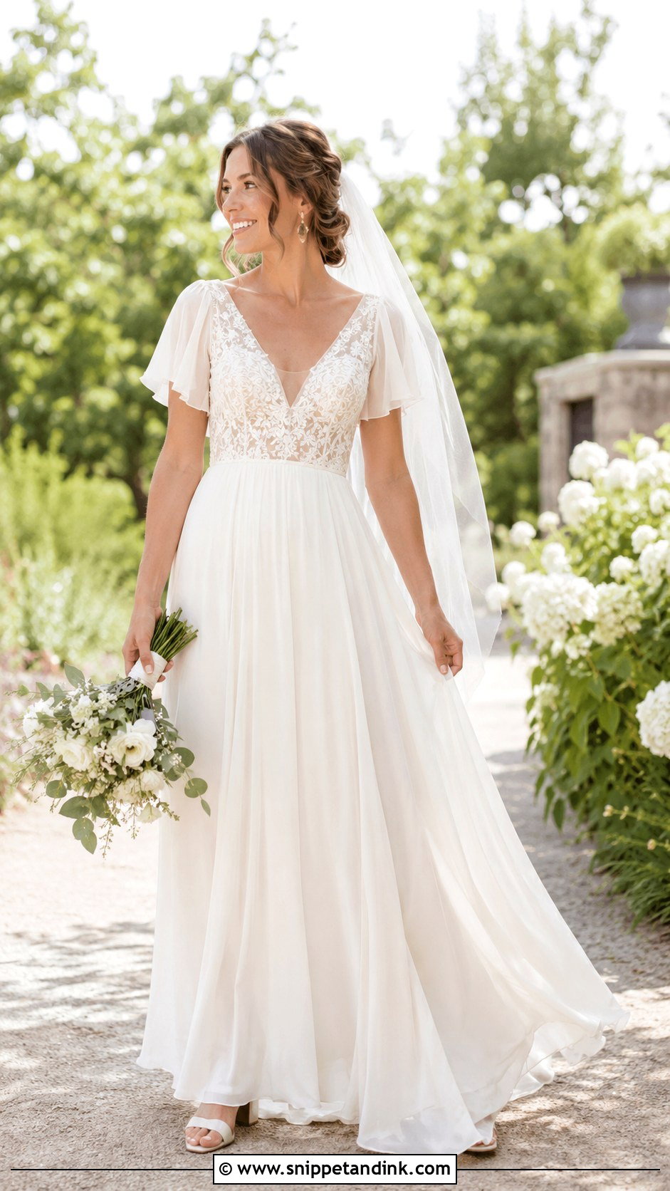 Boho Chiffon Wedding Dress - Snippet and Ink - 20 Detailed Wedding Dress Ideas