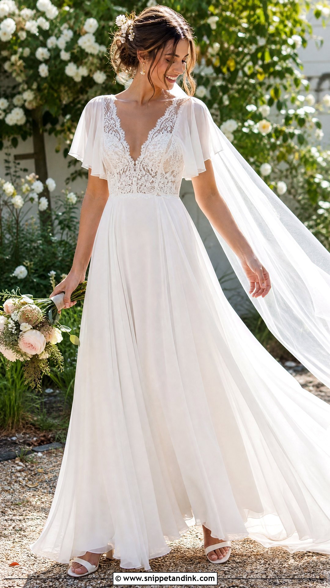 Boho Chiffon Wedding Dress - Snippet and Ink - 20 Womens Wedding Dresses