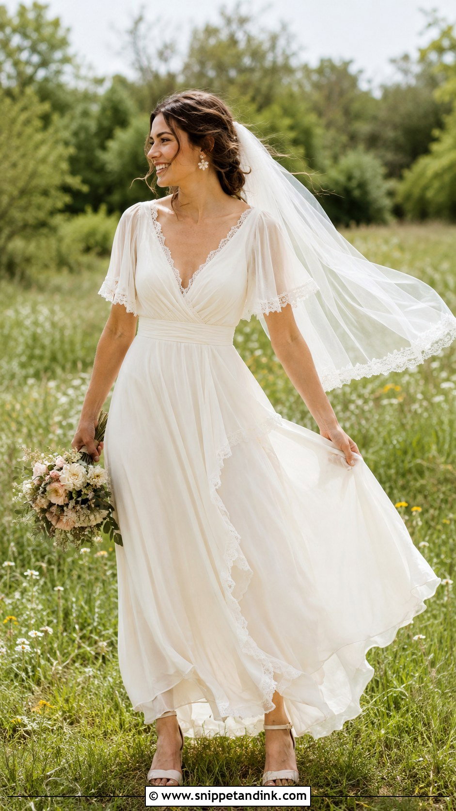 Boho Chiffon Wedding Dress - Snippet and Ink - 20 Dream Wedding Dresses Ideas the Bride