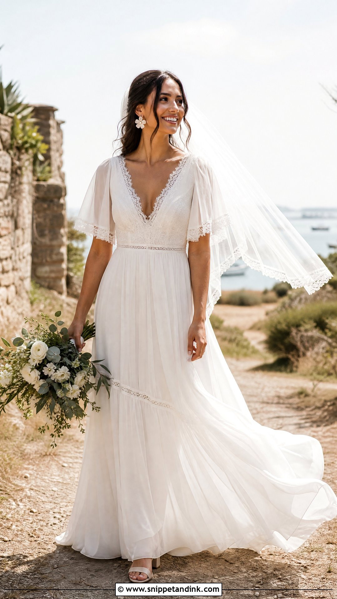Boho Chiffon Wedding Dress - Snippet and Ink - 20 Said Yes to the Dress Ideas