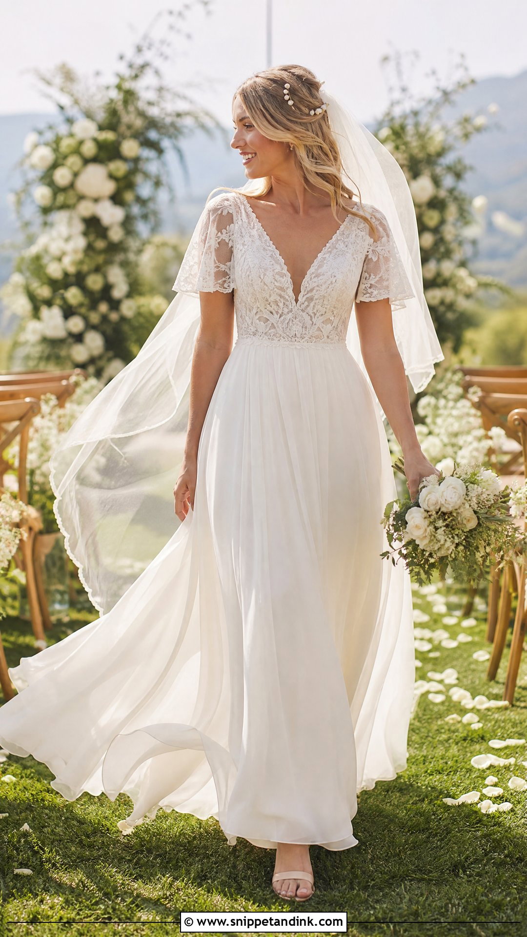 Boho Chiffon Wedding Dress - Snippet and Ink - 20 She Said Yes to the Dress Ideas