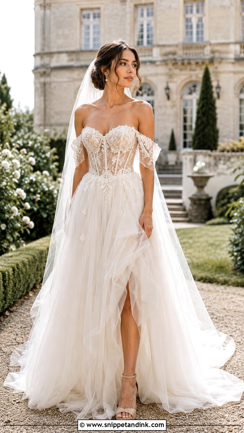 Boho Corset Wedding Dress With Tulle Skirt - Snippet and Ink - 20 Bohem Wedding Dress Ideas